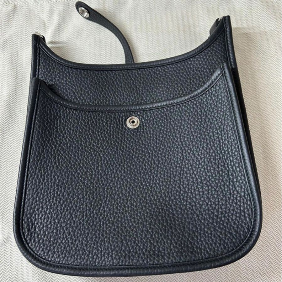 HERMES Evelyne 23黑銀TC /K刻 歐洲購入-6