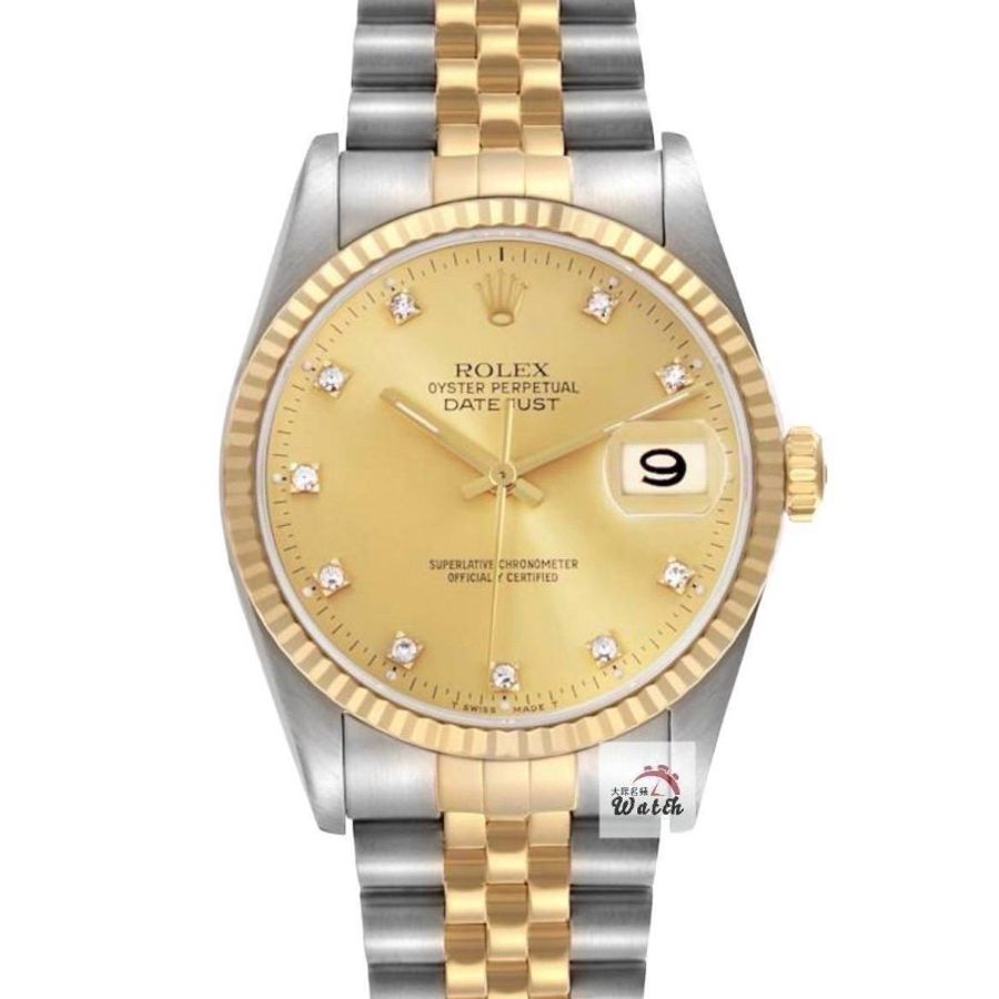 【大眾金時代】ROLEX 勞力士16233 Datejust DJ36 蠔式日誌 經典代表 金色十鑽面 大眾金時代B1511-0