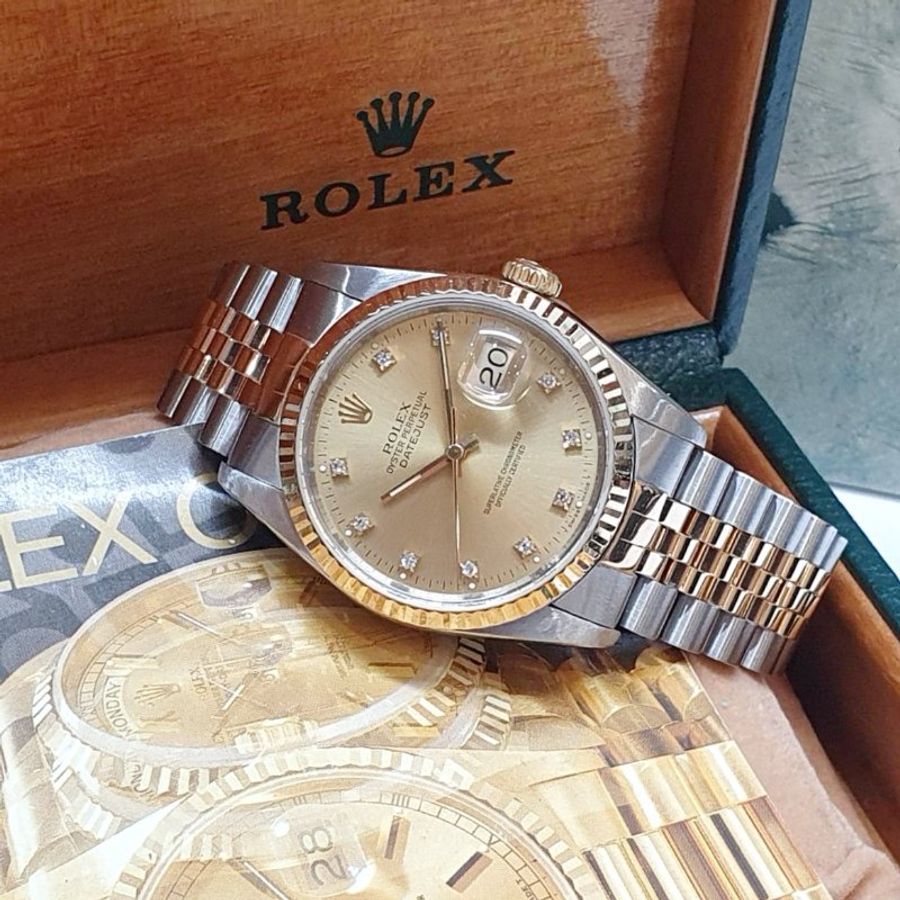 【大眾金時代】ROLEX 勞力士16233 Datejust DJ36 蠔式日誌 經典代表 金色十鑽面 大眾金時代B1511-1