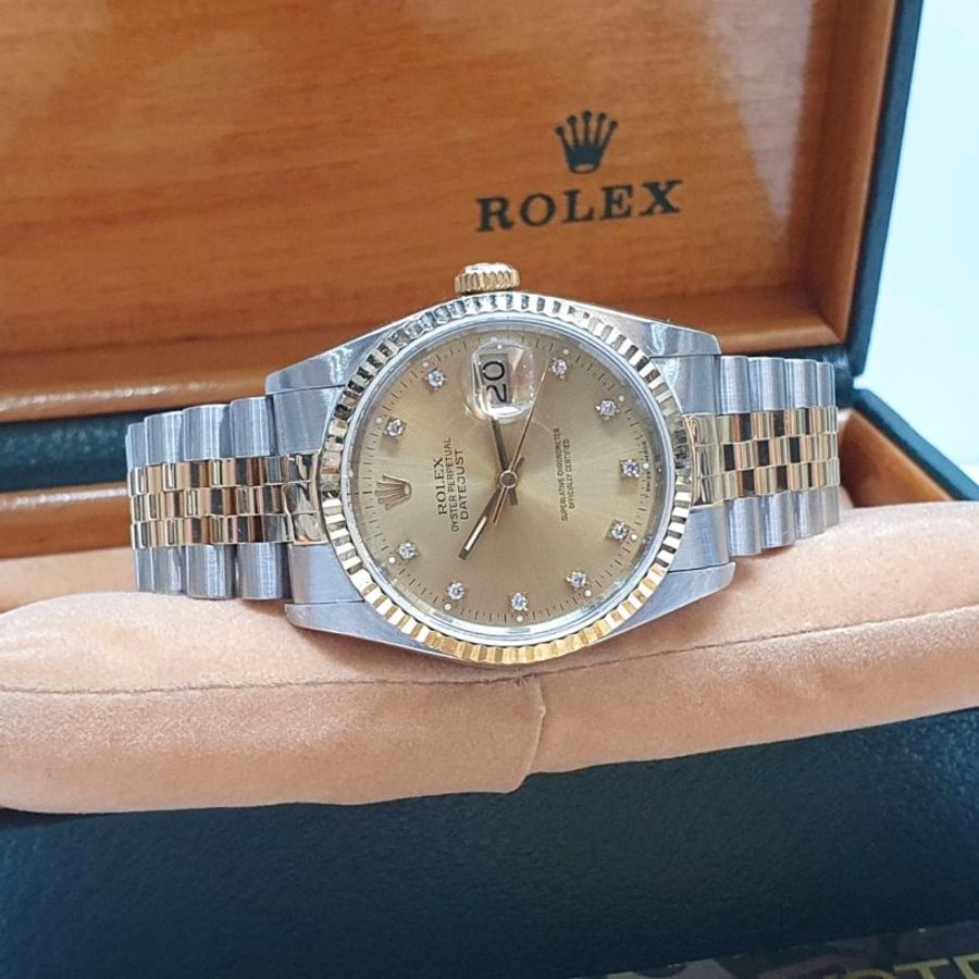 【大眾金時代】ROLEX 勞力士16233 Datejust DJ36 蠔式日誌 經典代表 金色十鑽面 大眾金時代B1511-3