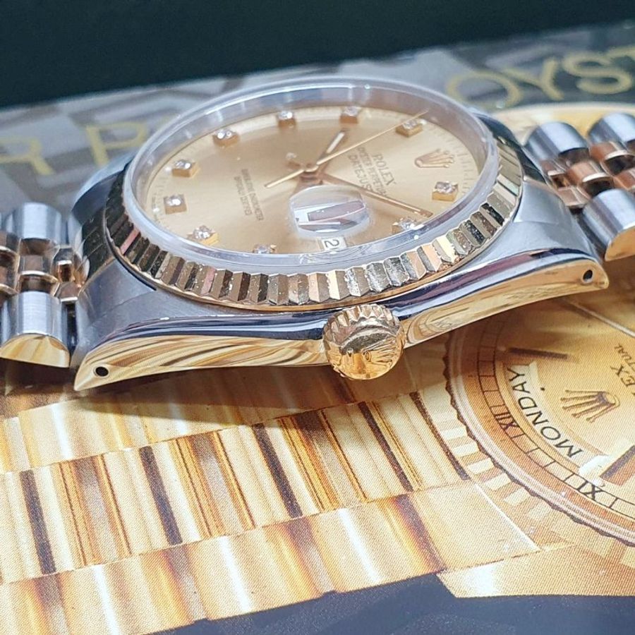 【大眾金時代】ROLEX 勞力士16233 Datejust DJ36 蠔式日誌 經典代表 金色十鑽面 大眾金時代B1511-5