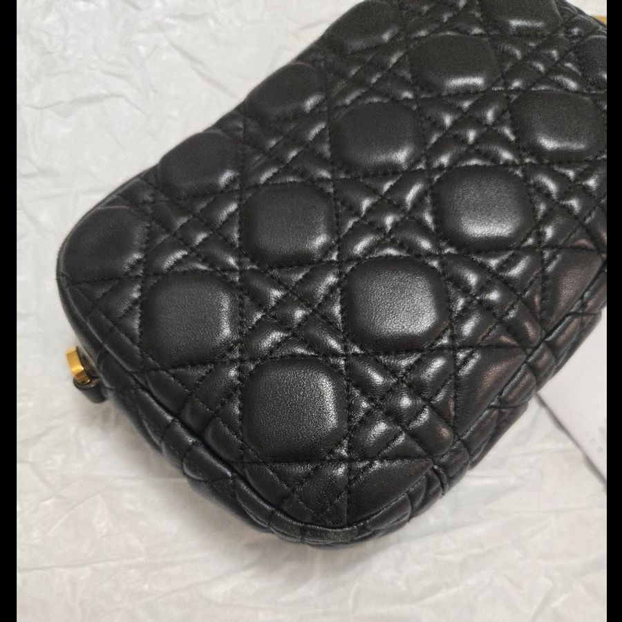 Dior Diorquake 籐格紋羊皮 D字扣手提/手拿包-17