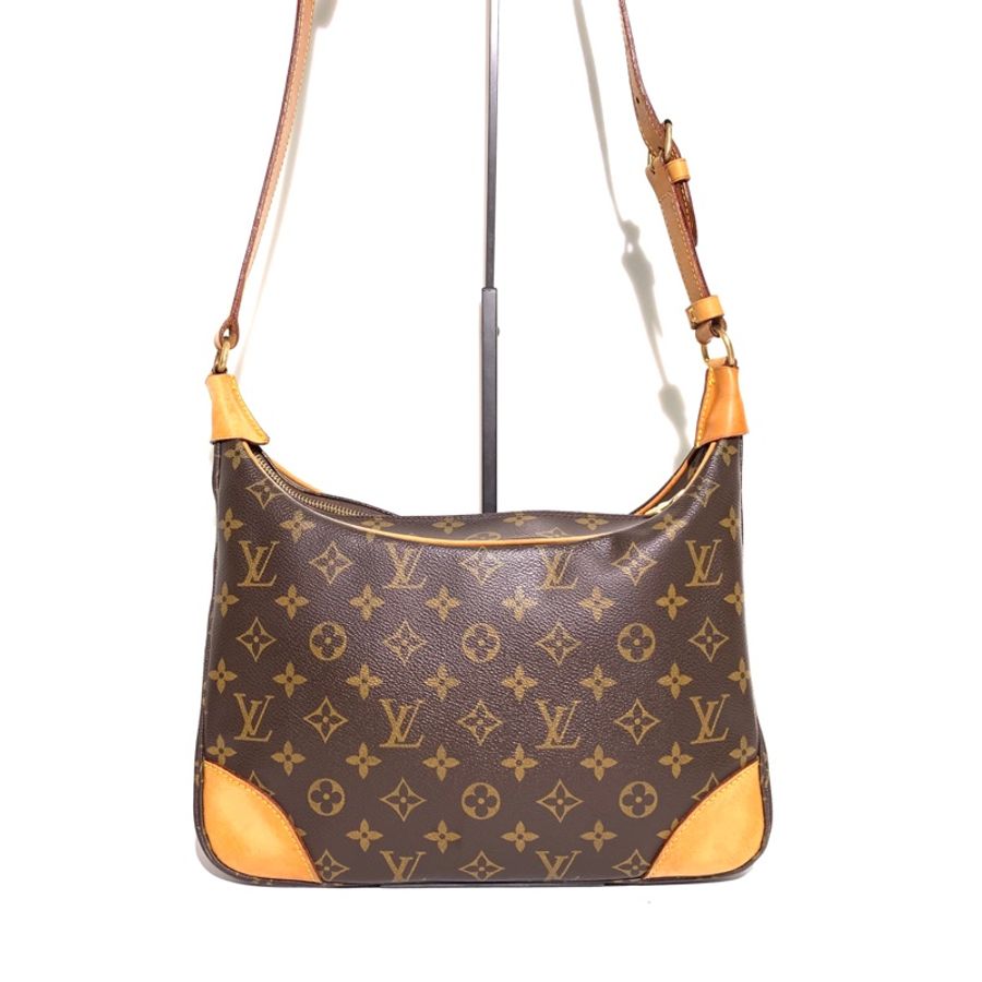 LV 路易威登老花中古牛角包斜挎包 底長30-0