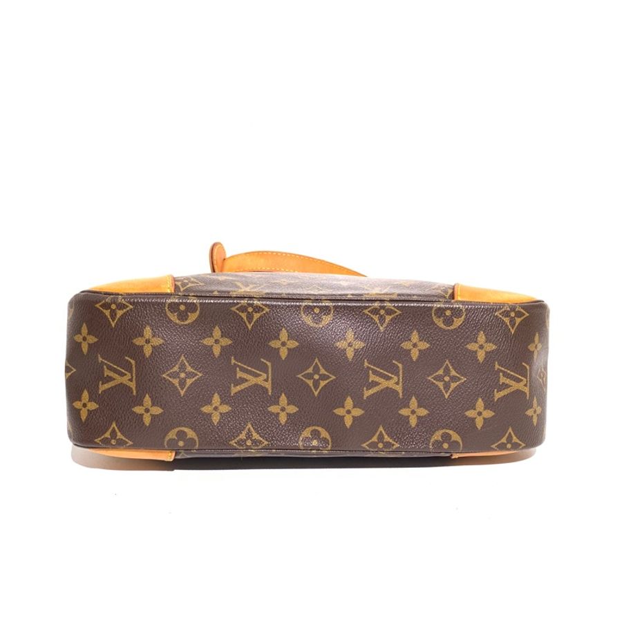 LV 路易威登老花中古牛角包斜挎包 底長30-3