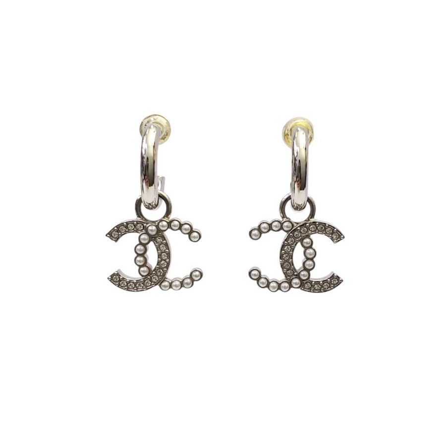不議價 【全新 未使用品】  Chanel  CC 珍珠吊墜耳環-0