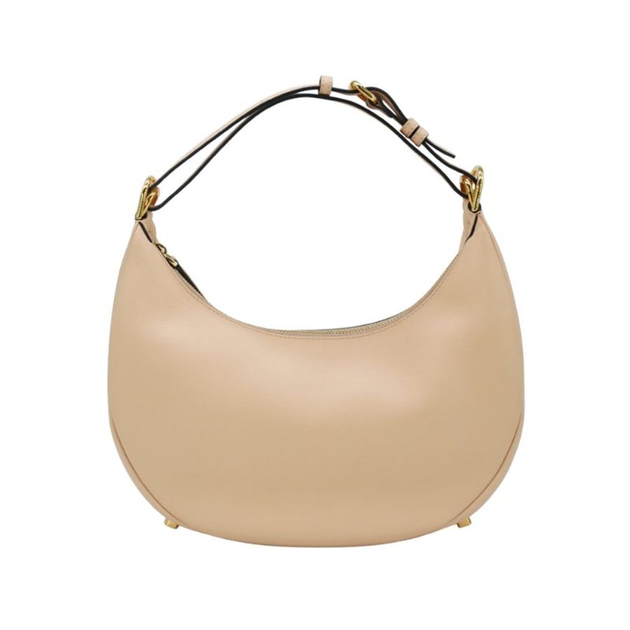 Fendi Graphy 復古金logo牛皮彎月二用包-小(8BR798-粉)-0