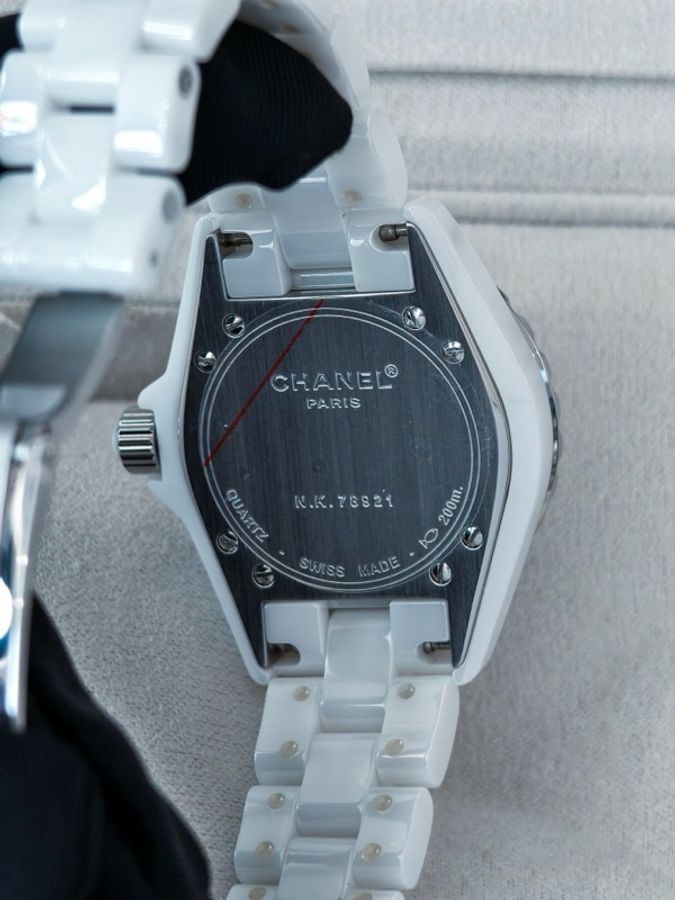 Chanel 香奈兒J12粉鑽刻 33盤 石英 單表 H1476-6