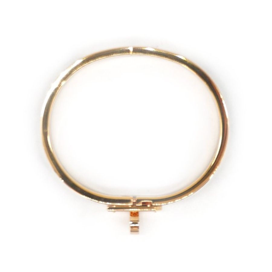Hermes 展示品 Clic Kelly H Logo琺瑯細版手環-PM(黑/金)-2