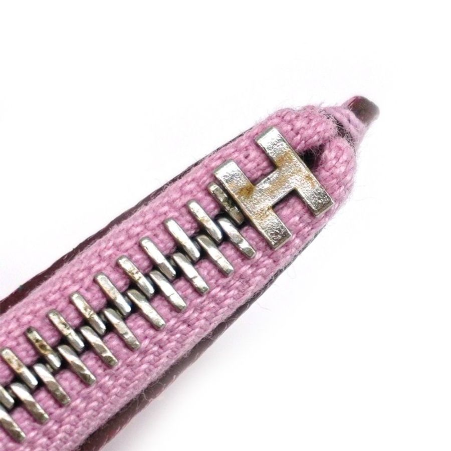 Hermes 展示品 Constance Slim Epsom 牛皮銀釦可拆卸式拉鍊零錢卡包(X9錦葵紫)-6