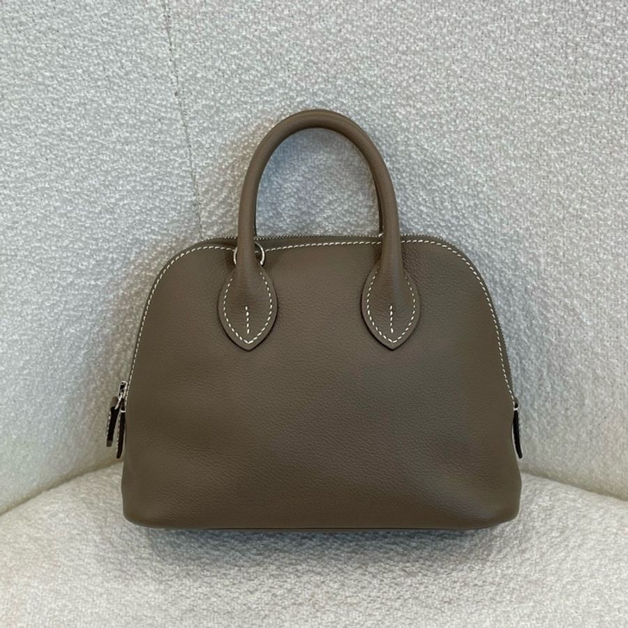 愛馬仕/Hermes mini bolide保齡球手提包斜挎包 大象灰銀扣 ec皮-2