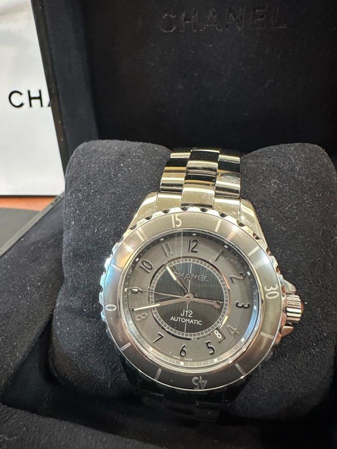 真品CHANEL 香奈兒 經典J12 H2934 Titanium Ceramic 鈦陶瓷 41mm大錶徑 自動上鏈機械腕錶-24