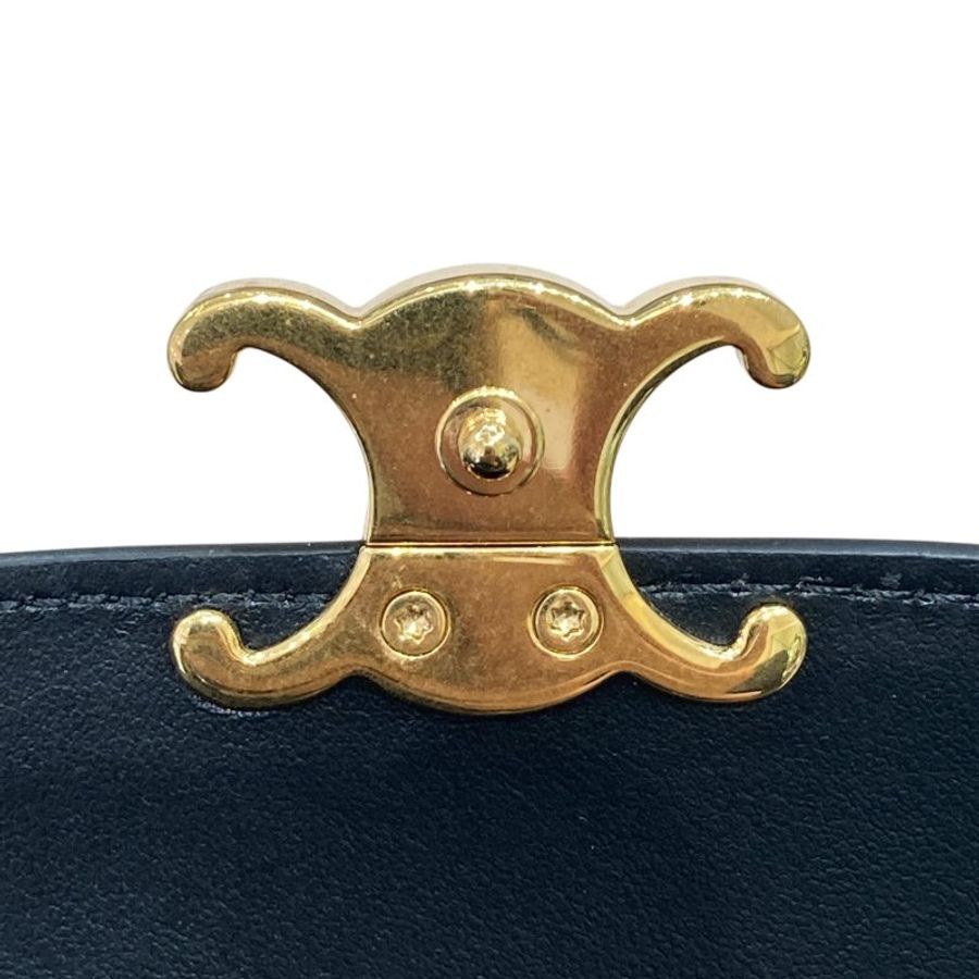 CELINE 思琳 Small Flap Wallet Triomphe 三折短夾 光滑小牛皮 金色凱旋門-12