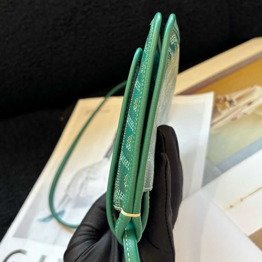 戈雅Goyard PLUMET綠色斜挎包郵差包-3