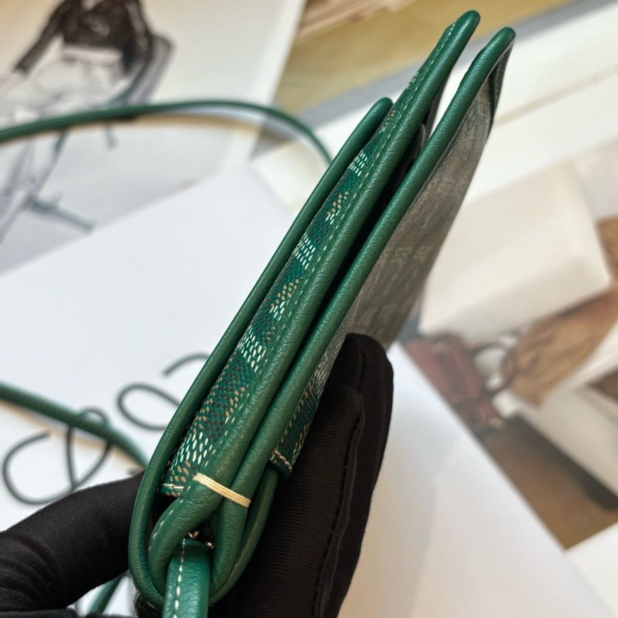 戈雅Goyard PLUMET綠色斜挎包郵差包-4