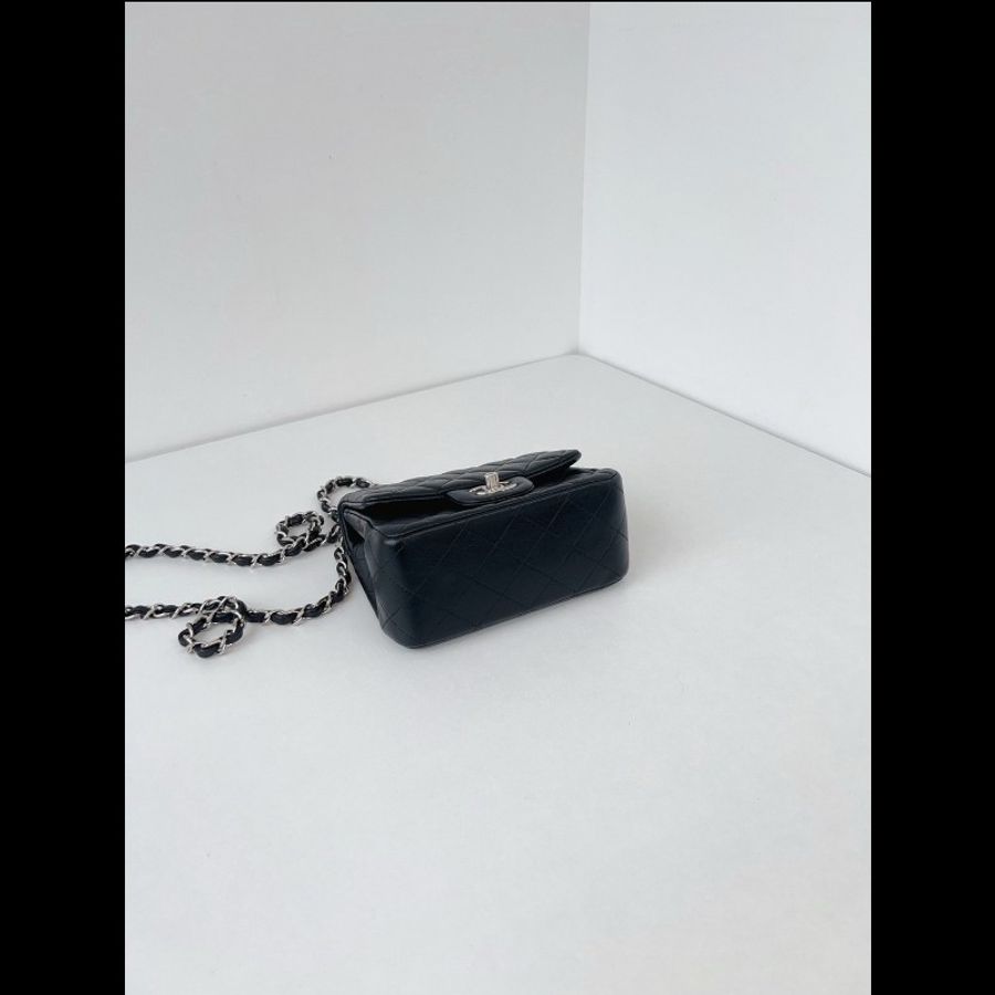 Chanel香奈兒 黑銀CF方胖子鏈條包 98新✨️-5