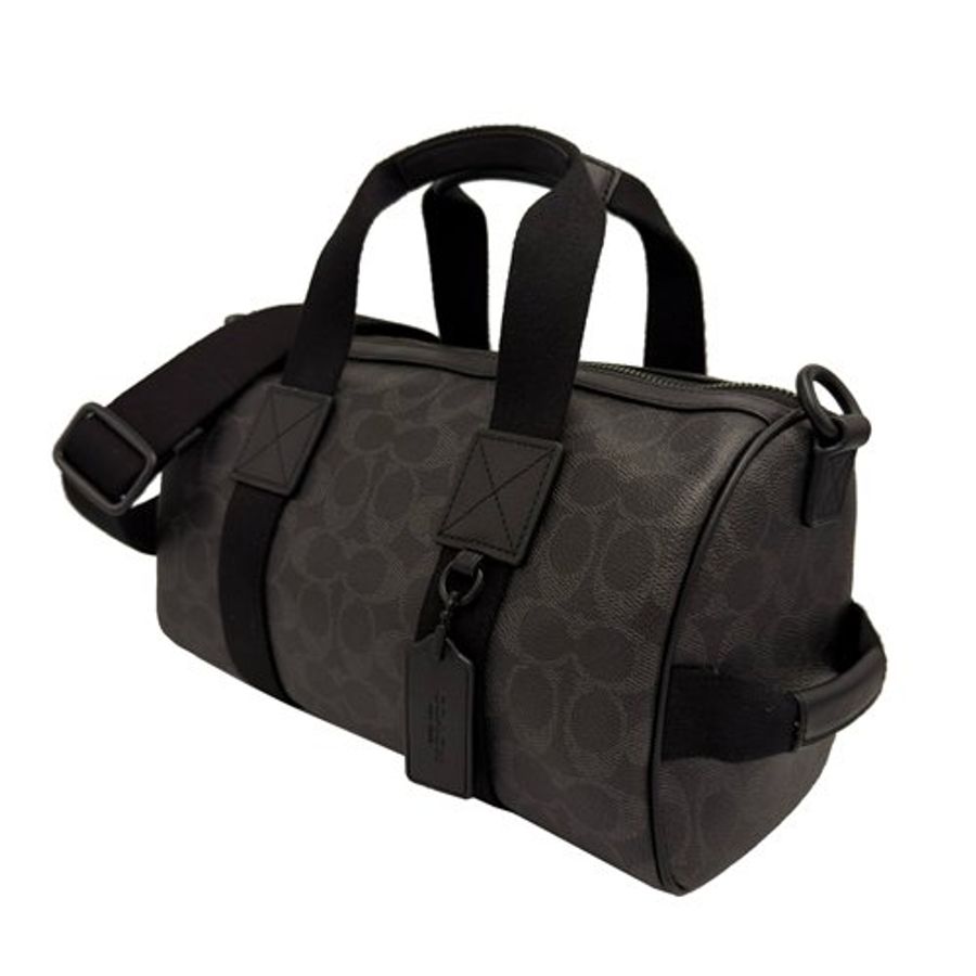 【COACH】EXPLORER 28 斜背兩用行李袋旅行袋波士頓包(黑灰)-1