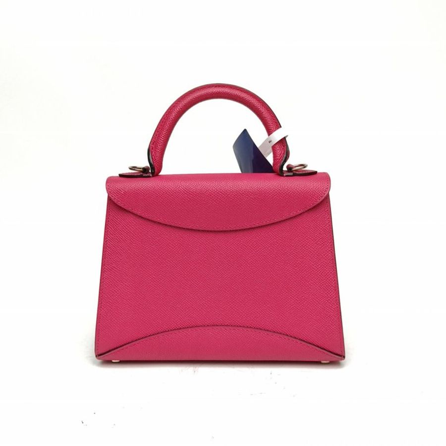 MOYNAT Gabrielle小號21紫紅色牛皮革銀扣肩背包-2