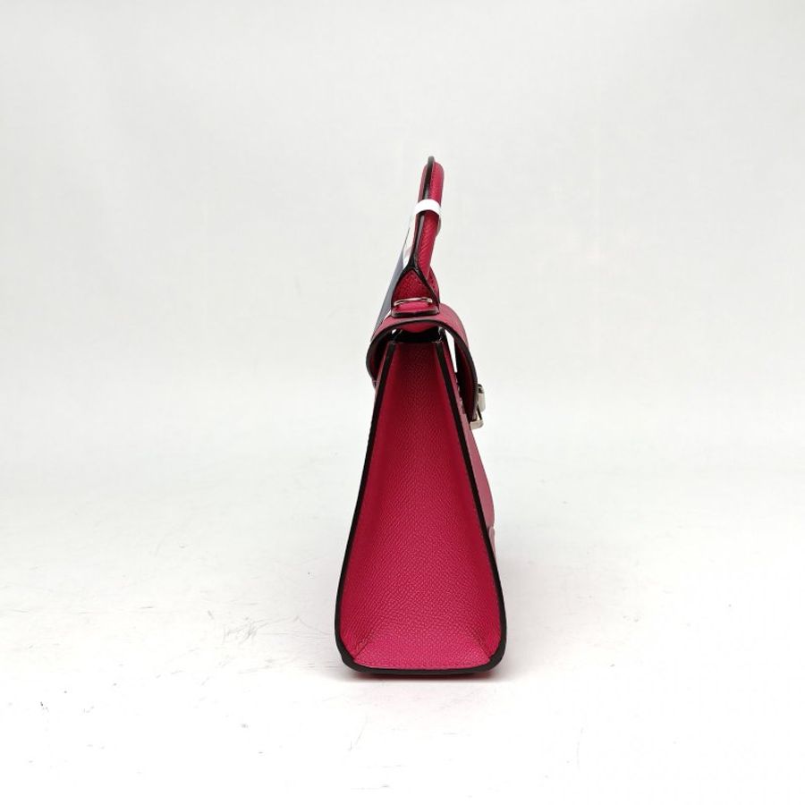MOYNAT Gabrielle小號21紫紅色牛皮革銀扣肩背包-3
