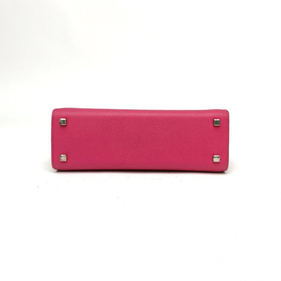 MOYNAT Gabrielle小號21紫紅色牛皮革銀扣肩背包-4