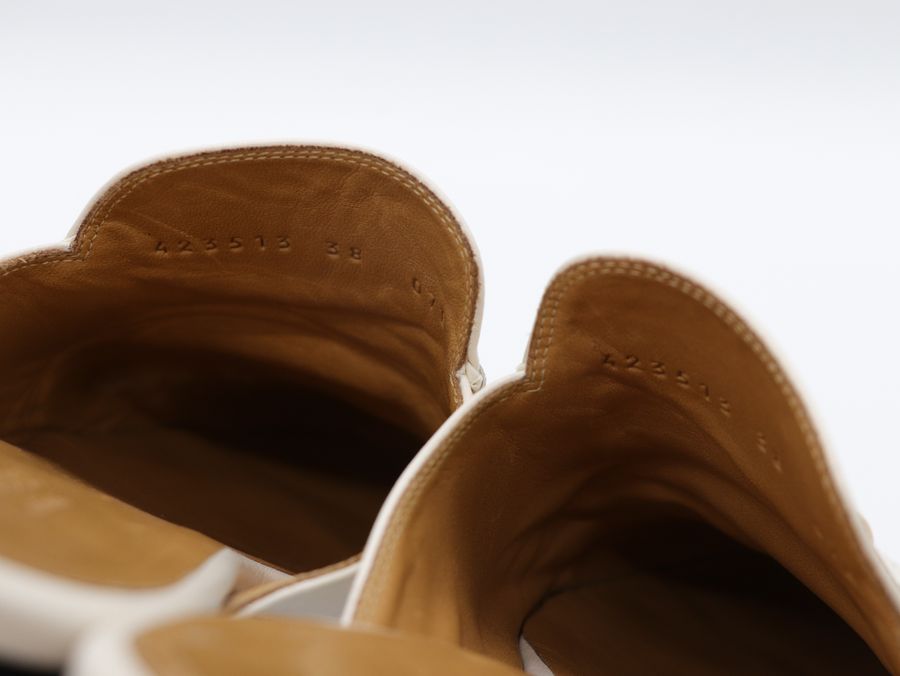 GUCCI 古馳 白色 Gucci Princetown leather mules 穆勒鞋 拖鞋 EU38-19
