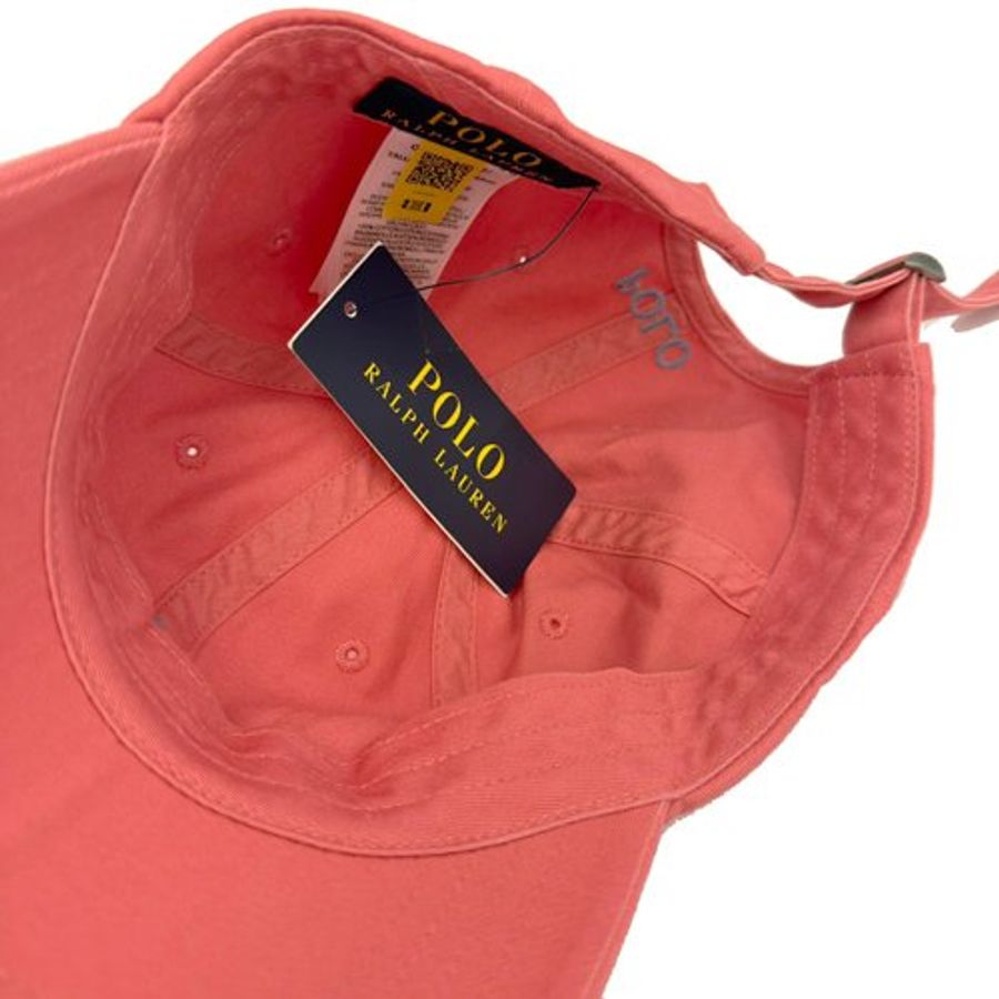 【RALPH LAUREN】POLO刺繡小馬LOGO鴨舌棒球帽(嫣紅)-4