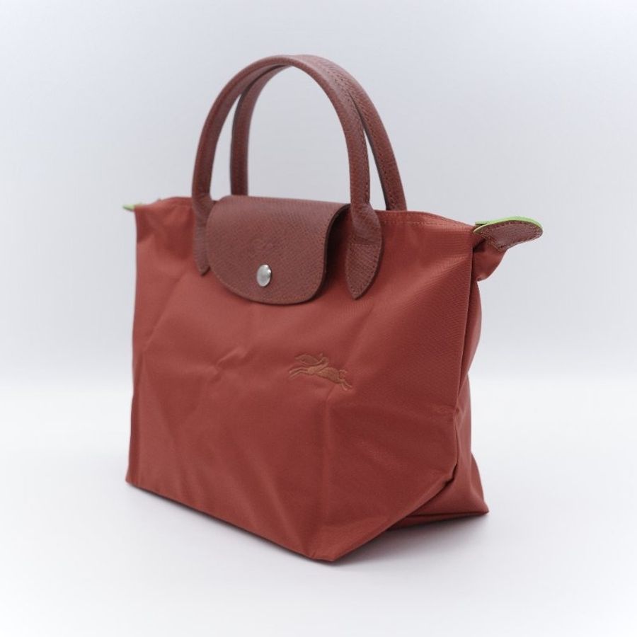 (未使用♥️)Longchamp 瓏驤 Le Pliage Green S磚紅色 再生帆布 托特包-6