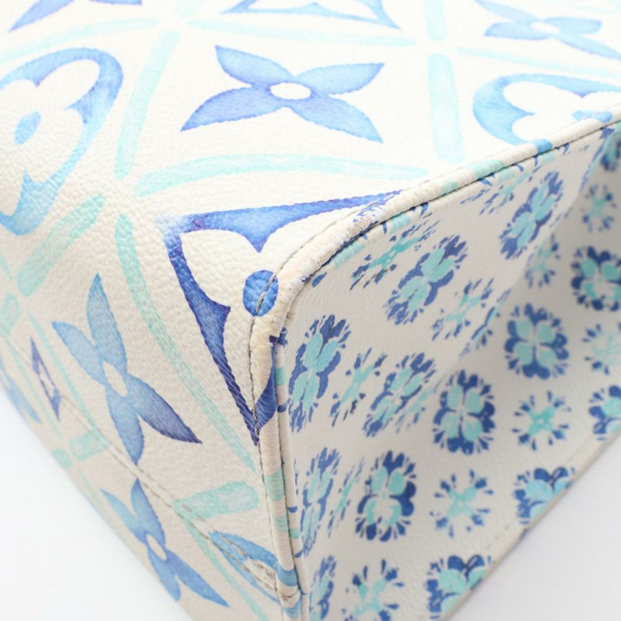 路易威登 OntheGo MM 單肩手提包 M11262 Monogram Tiles 藍色二手-9