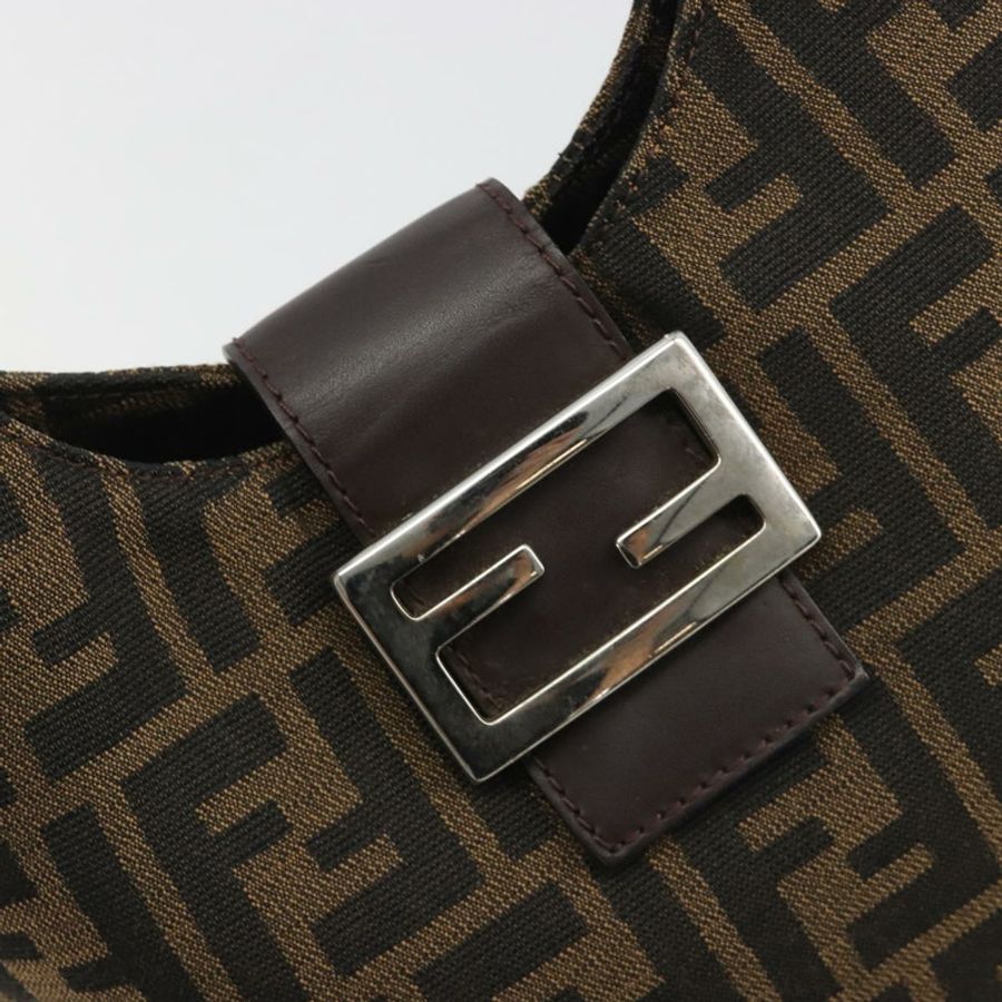 【日本直送】FENDI Zucca帆布Mamma Baguette單肩包 棕色/黑色 正品 196011V-18
