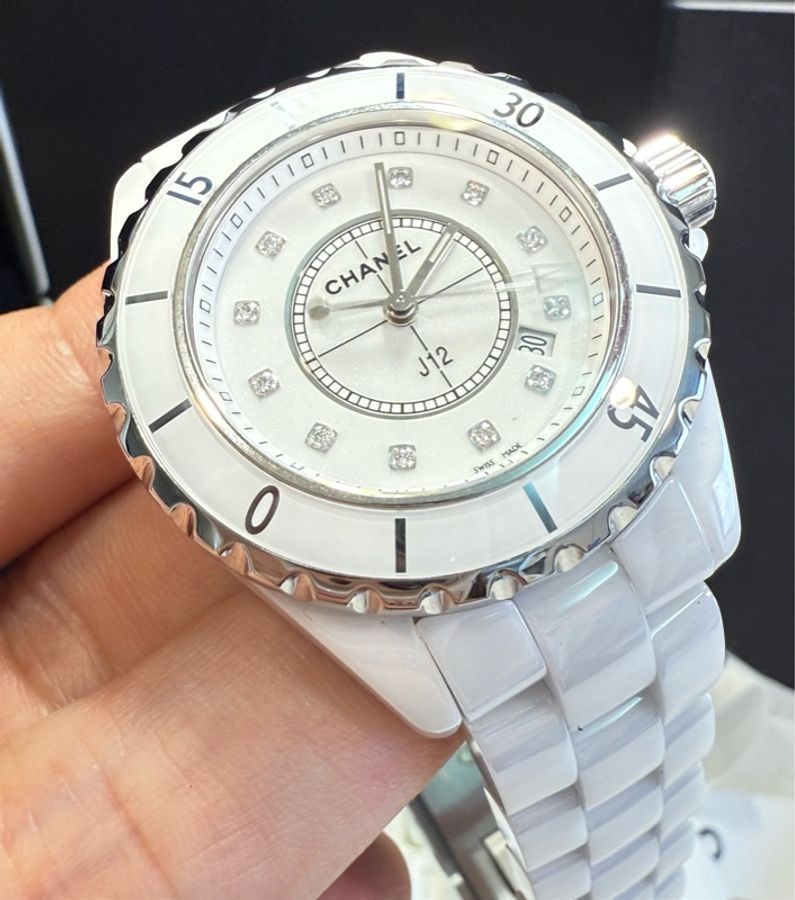 售🥰 香奈兒 CHANEL J12 白陶瓷 12鑽 33mm-8