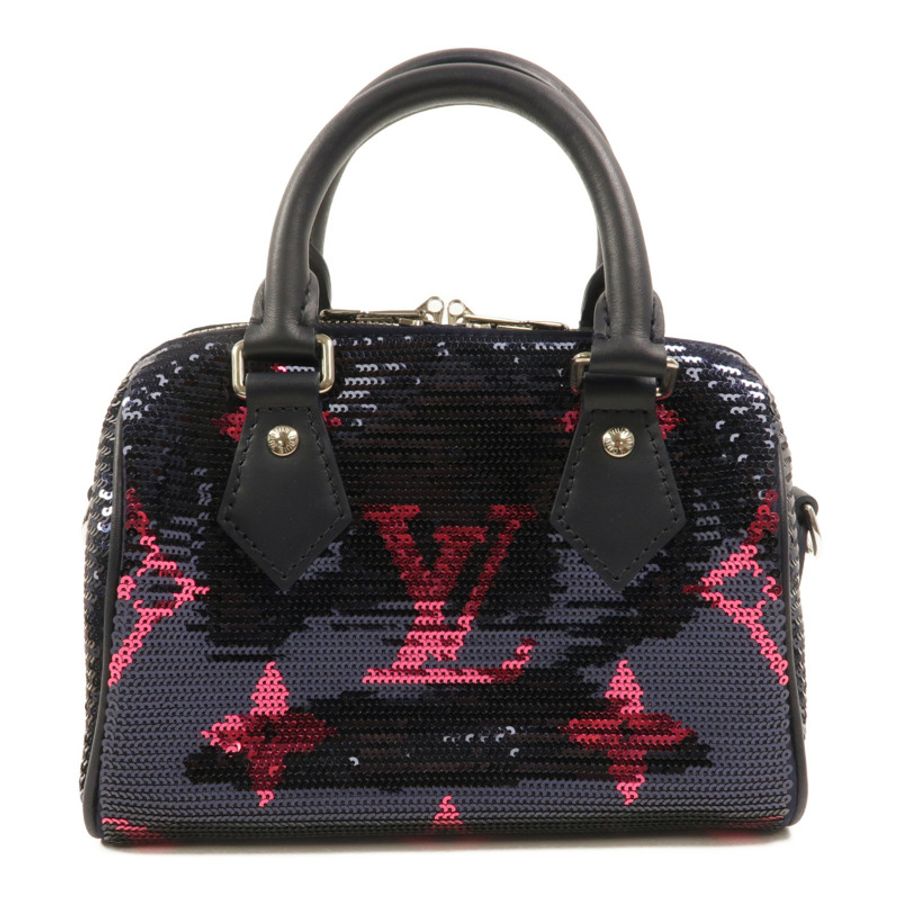 LOUIS VUITTON Satin/Sequins Speedy Bandouliere 18手挽肩背兩用袋-1