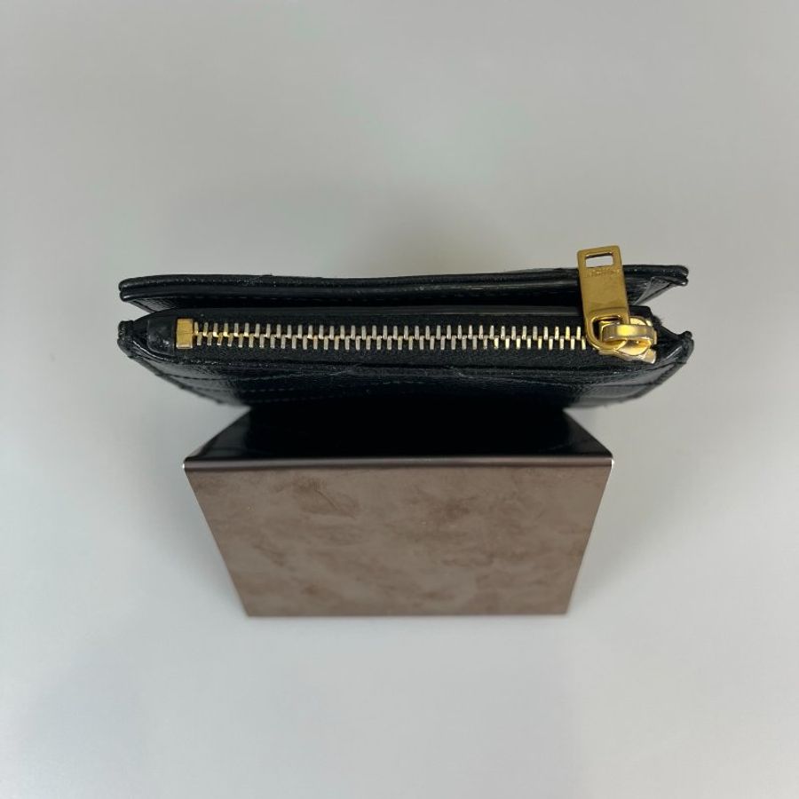 YSL 575879 黑魚子醬對開短夾-5