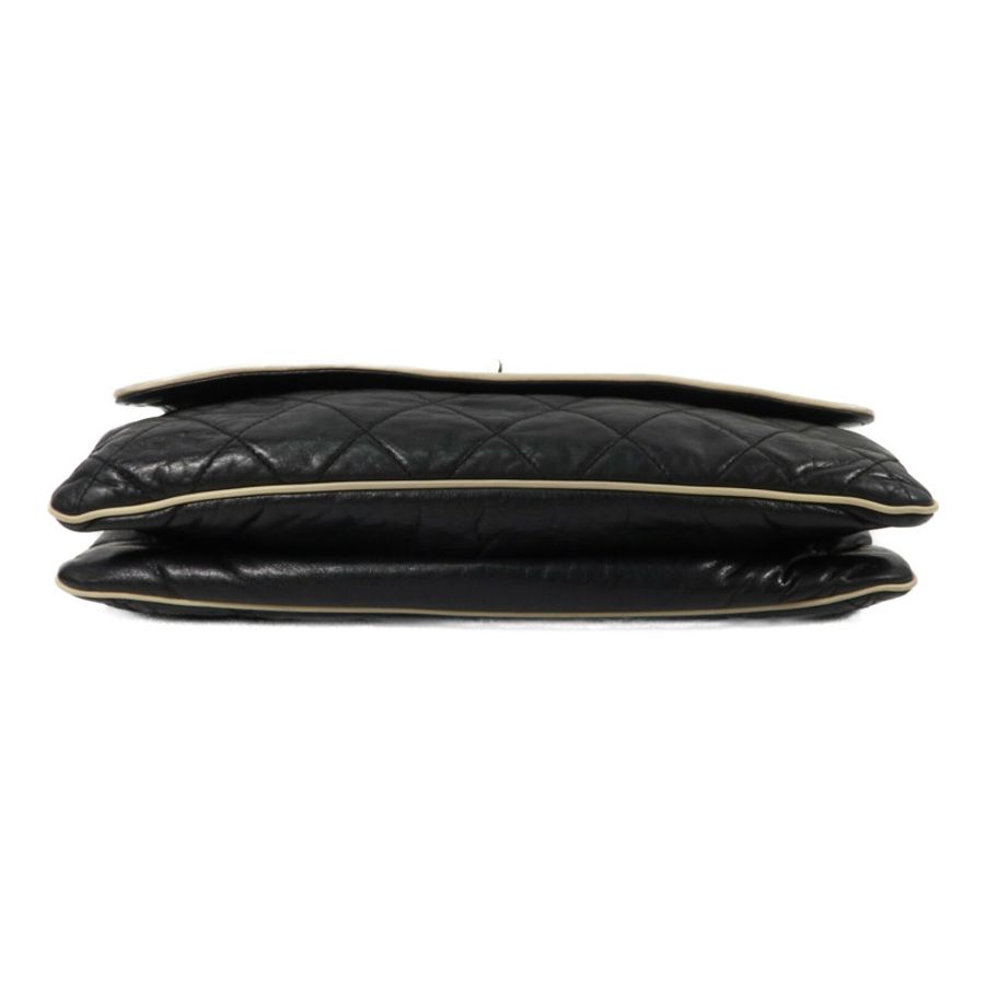 CHANEL 牛皮皮革2.55 East West Flap Bag鏈帶肩背袋-3