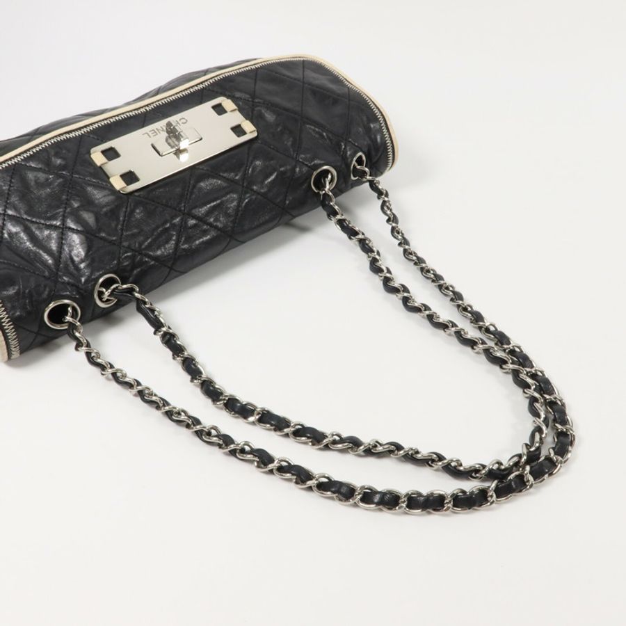 CHANEL 牛皮皮革2.55 East West Flap Bag鏈帶肩背袋-9