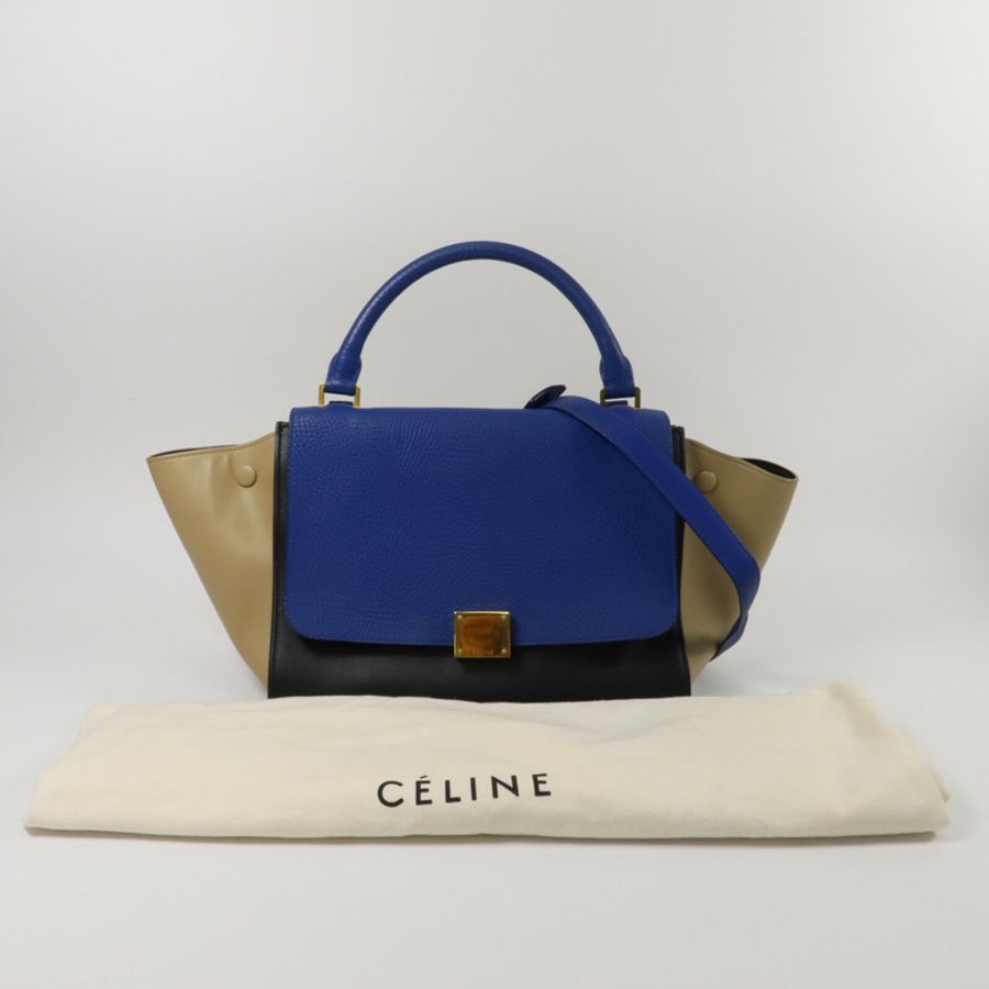 CELINE 牛皮皮革Trapeze Medium手挽肩背兩用袋-10