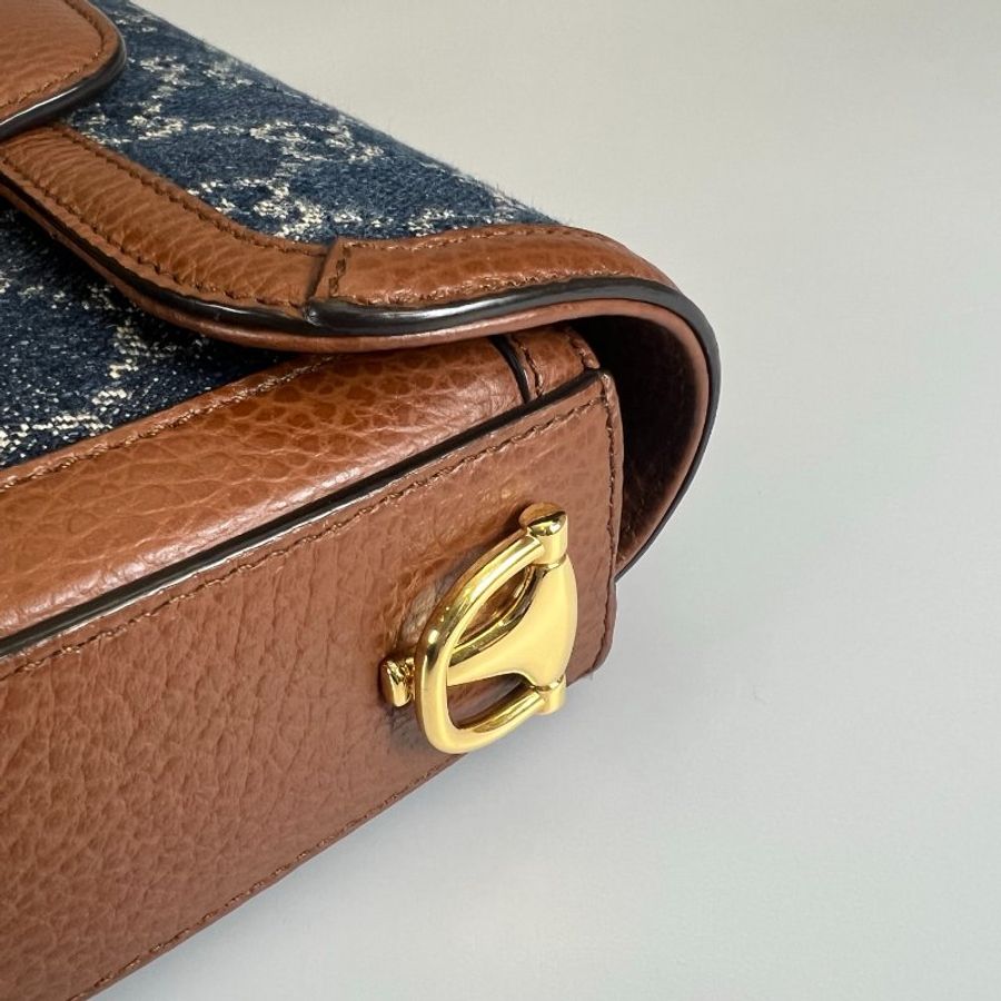 GUCCI 658574 藍牛仔1955肩背包 MINI-15