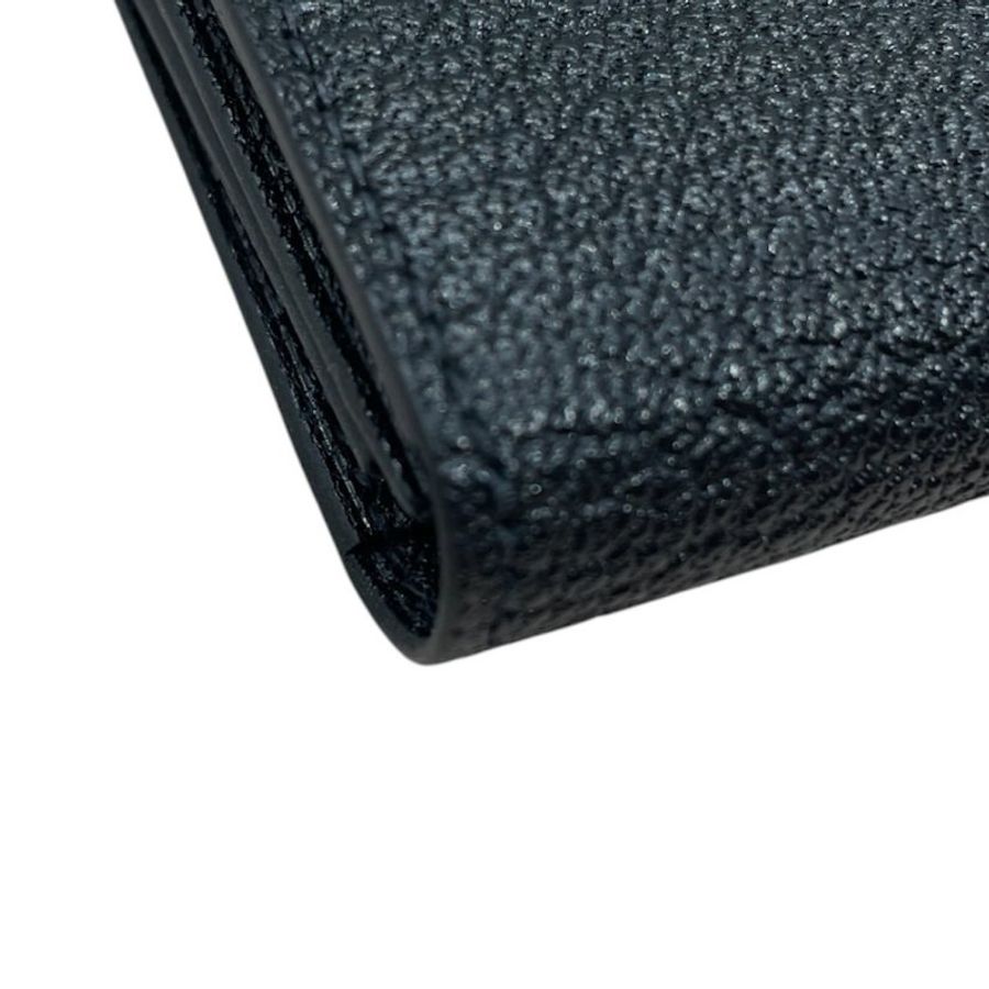 HERMES 愛馬仕 BEARN 名片夾 山羊皮 黑色 銀釦-5