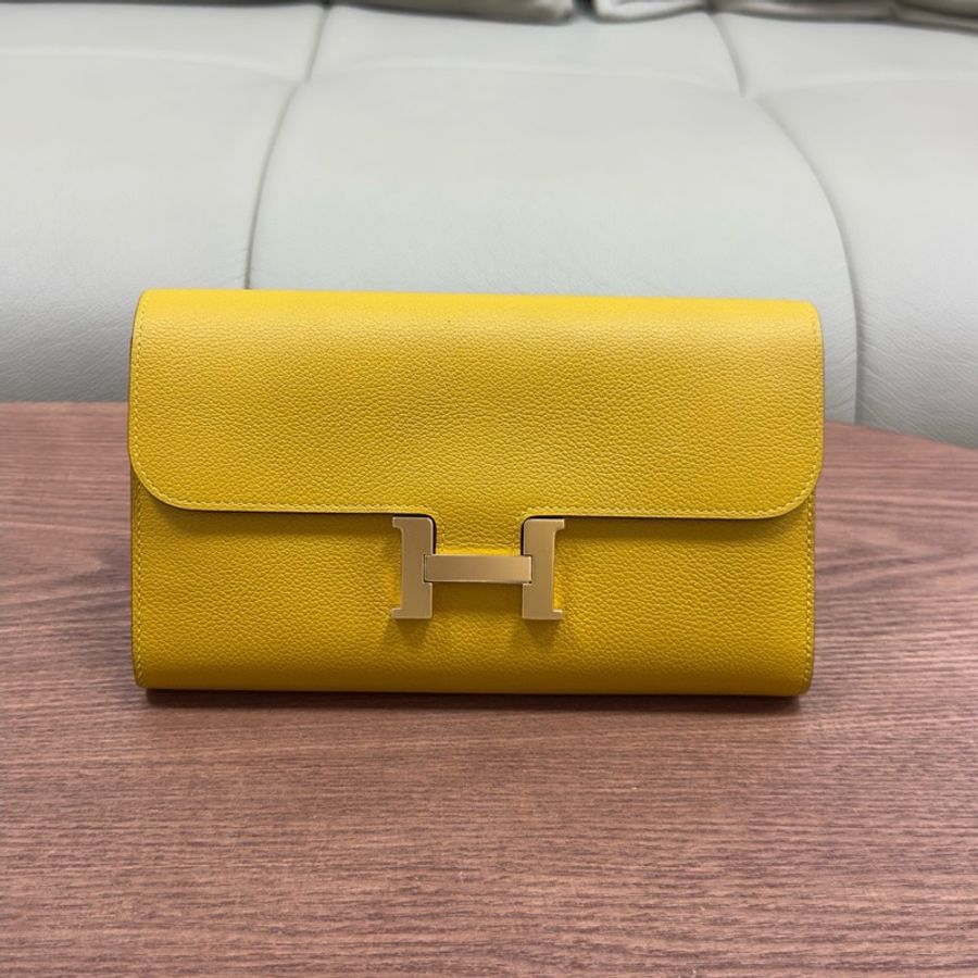 愛馬仕Hermes 康康錢包 琥珀黃金扣 togo皮 C刻-0