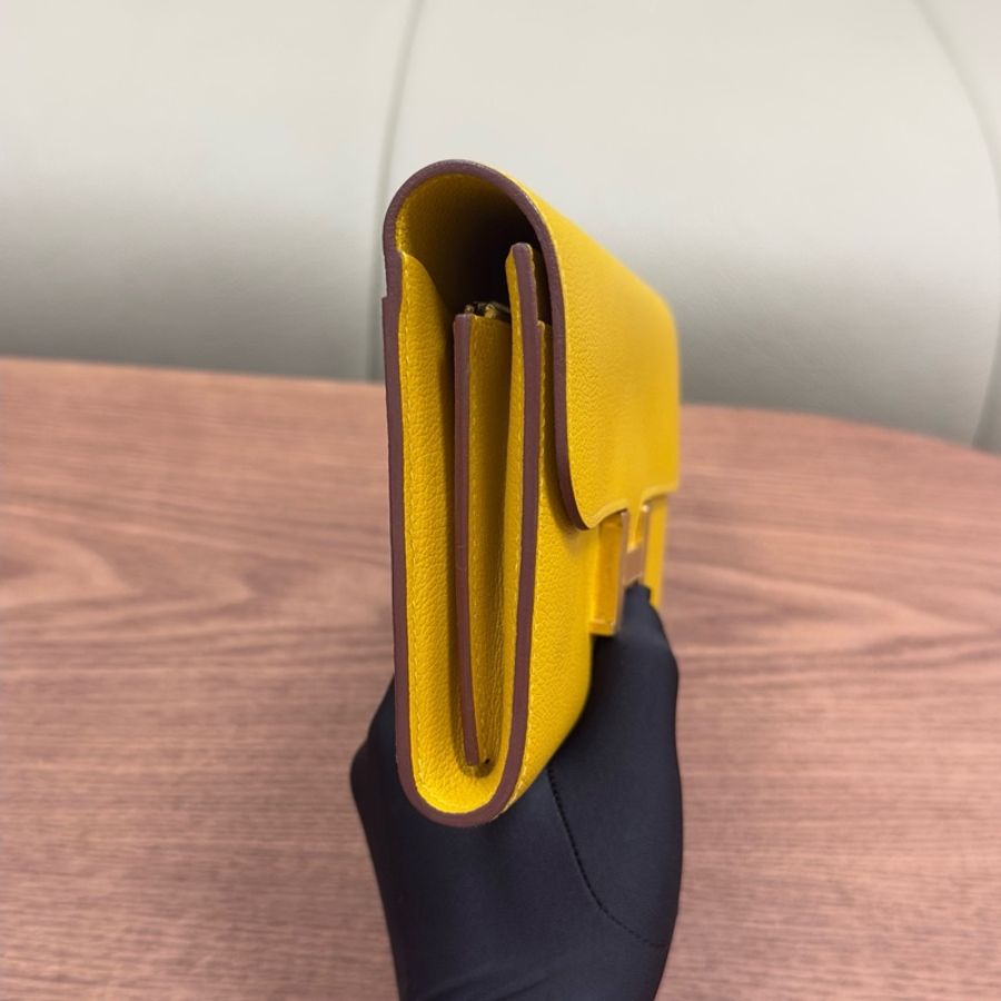 愛馬仕Hermes 康康錢包 琥珀黃金扣 togo皮 C刻-2