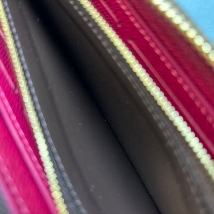 ::LOUIS VUITTON:: M60742 Clémence 紫紅色皮革拉鍊內裡 經典花紋長夾 錢包-18
