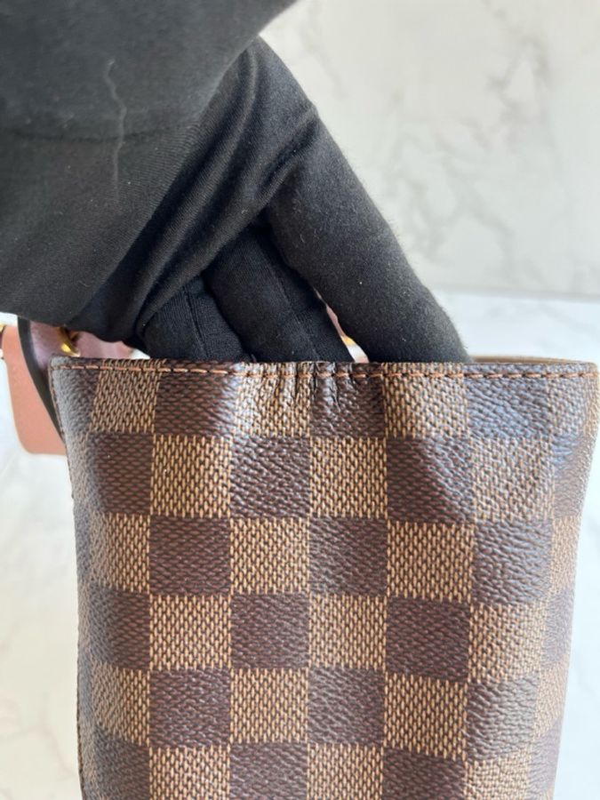 Louis Vuitton 路易威登 Clapton系列棕棋盤格拼粉色雙肩包-6
