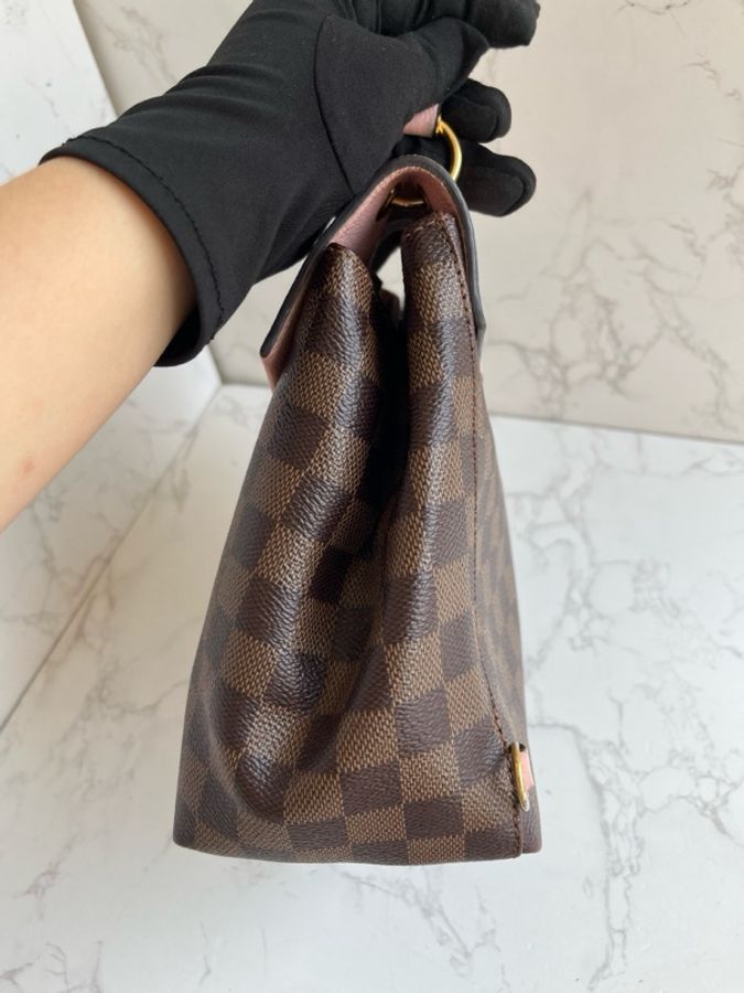 Louis Vuitton 路易威登 Clapton系列棕棋盤格拼粉色雙肩包-7
