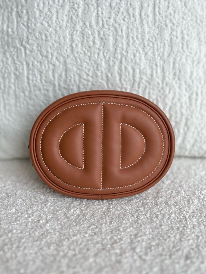 Hermès 愛馬仕intheloop豬鼻子腰包S皮金棕銀扣Z刻-2