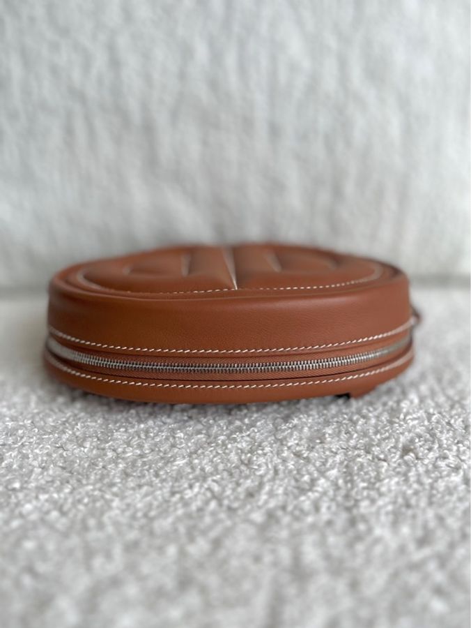 Hermès 愛馬仕intheloop豬鼻子腰包S皮金棕銀扣Z刻-3