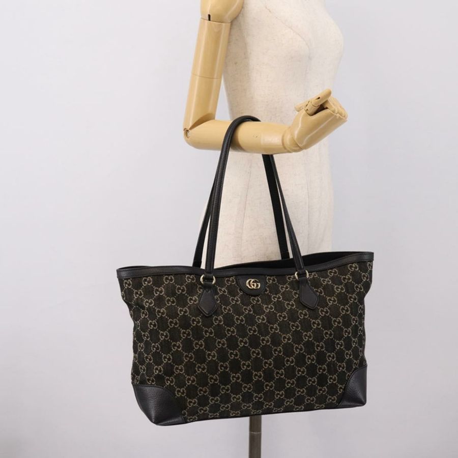 【日本直送】GUCCI GG Supreme 托特包 黑色金色 631685 正品 ka5593M-22