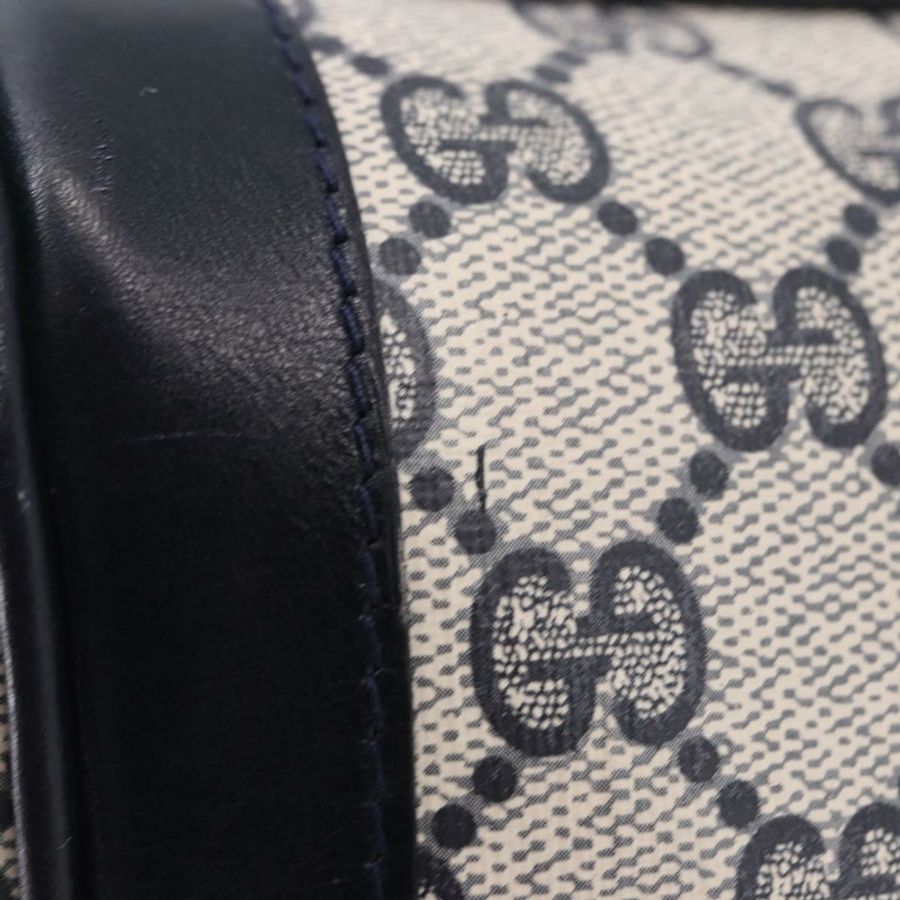 【日本直送】GUCCI GG Supreme Sherry Line 波士頓包 PVC 海軍藍金色 正品 196762A-8