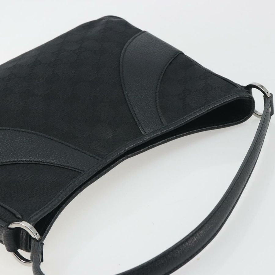 【日本直送】GUCCI GG帆布肩背包 黑色 銀色 113012 正品 195436V-5