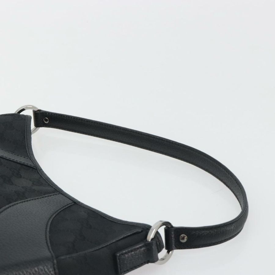 【日本直送】GUCCI GG帆布肩背包 黑色 銀色 113012 正品 195436V-7