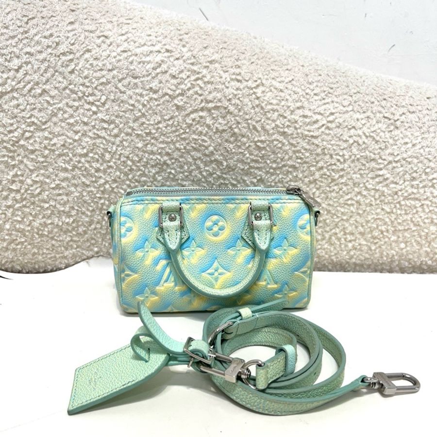 路易威登 LV speedy nano限定款 薄荷綠手提單肩斜-0