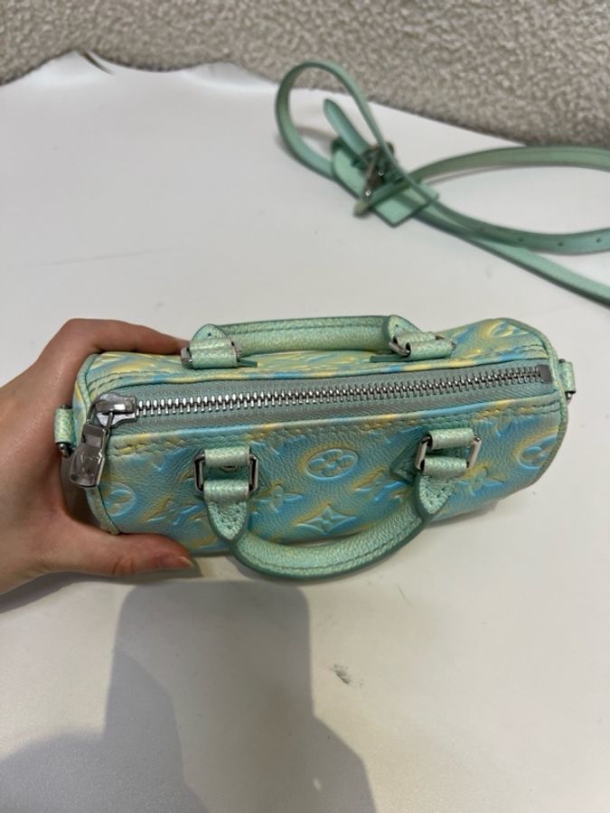 路易威登 LV speedy nano限定款 薄荷綠手提單肩斜-8