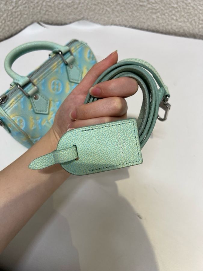 路易威登 LV speedy nano限定款 薄荷綠手提單肩斜-9